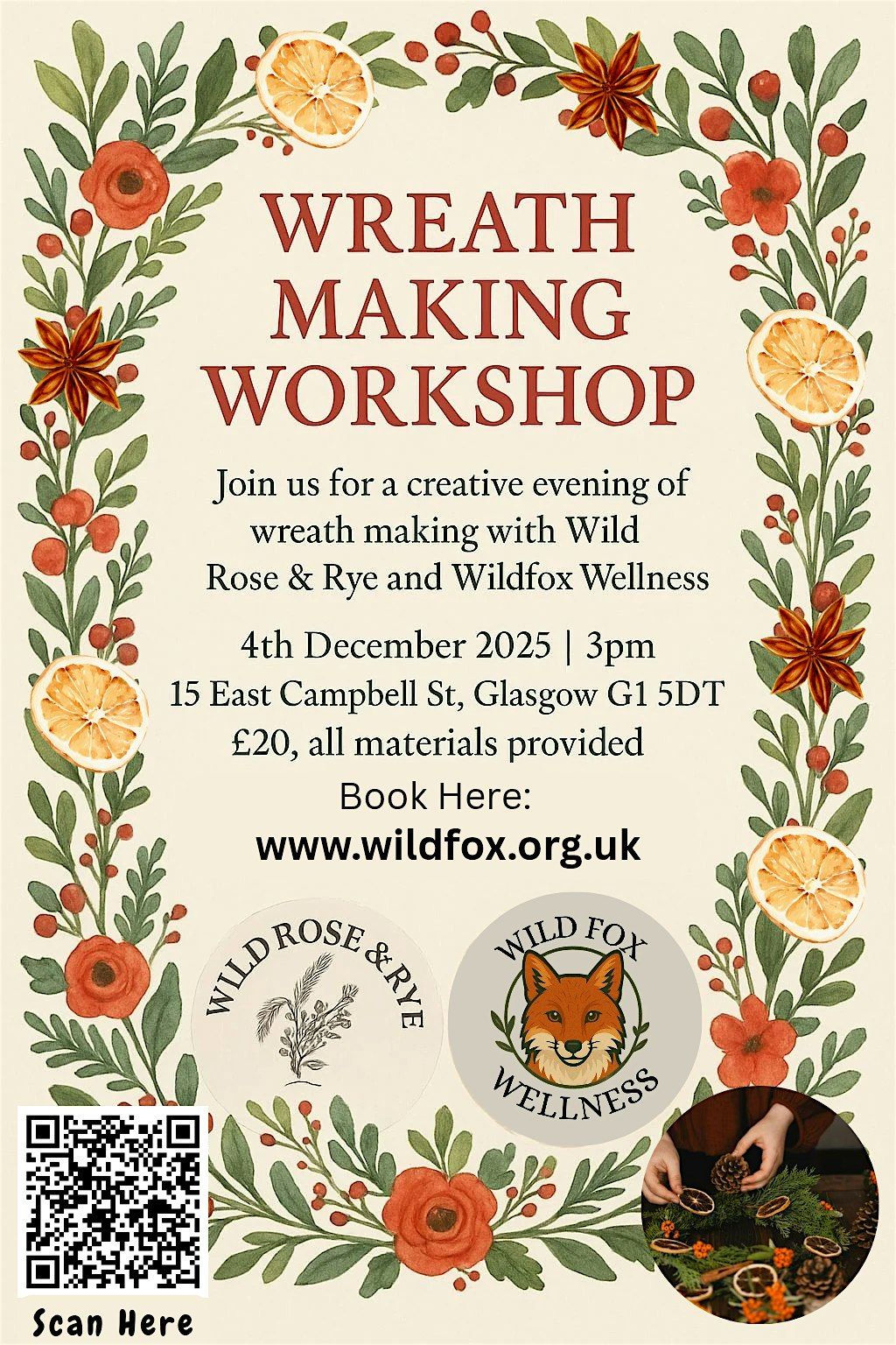 Festive Wreath Workshop (Herbal Tea & Festive Snacks)