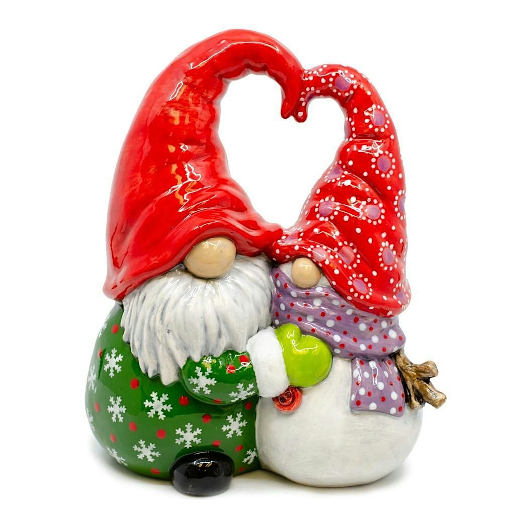 Paint Your Own Pottery Hugging Gnome & Snowman