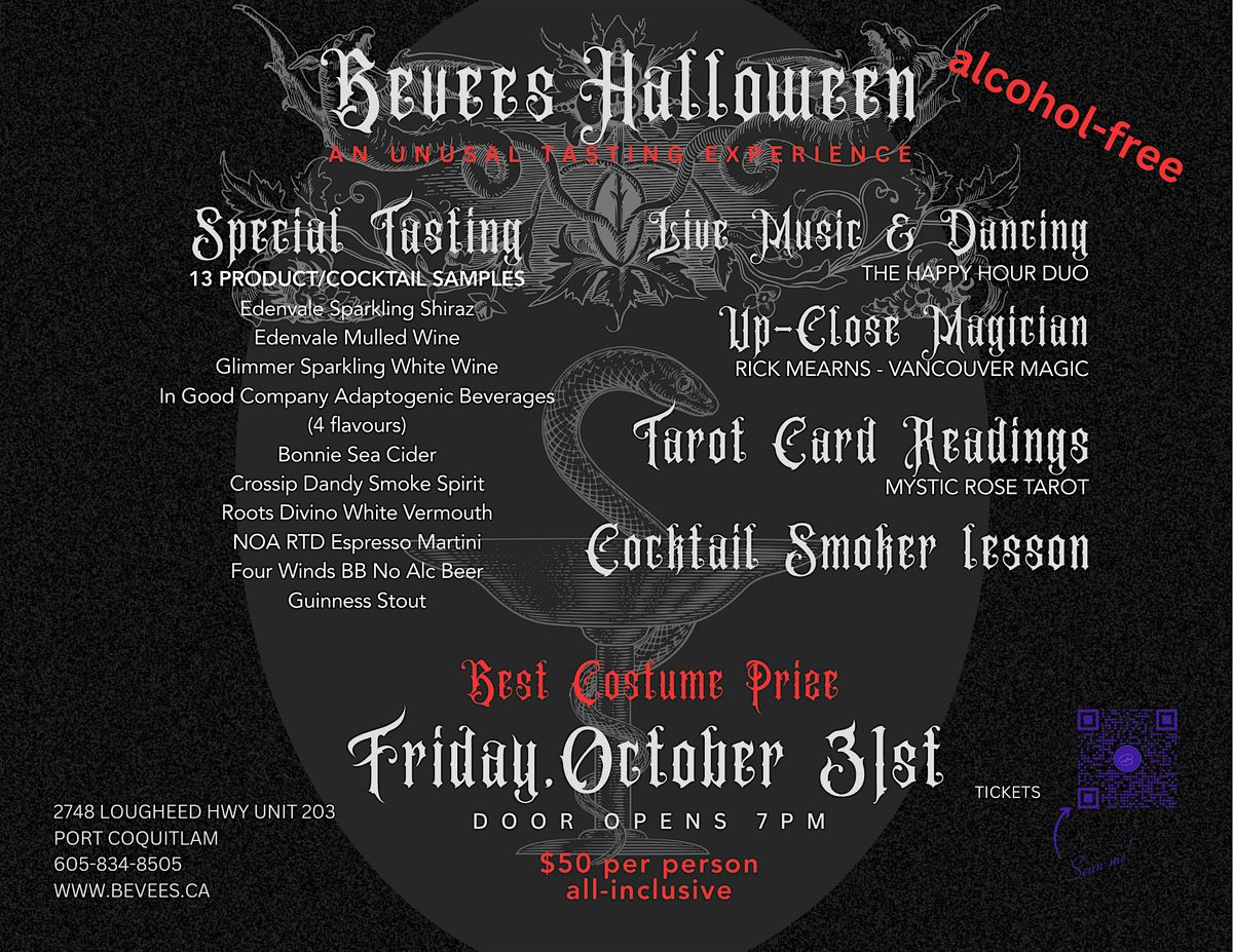 BEVEES HALLOWEEN - An Unusual  (Alcohol-Free) Tasting Event