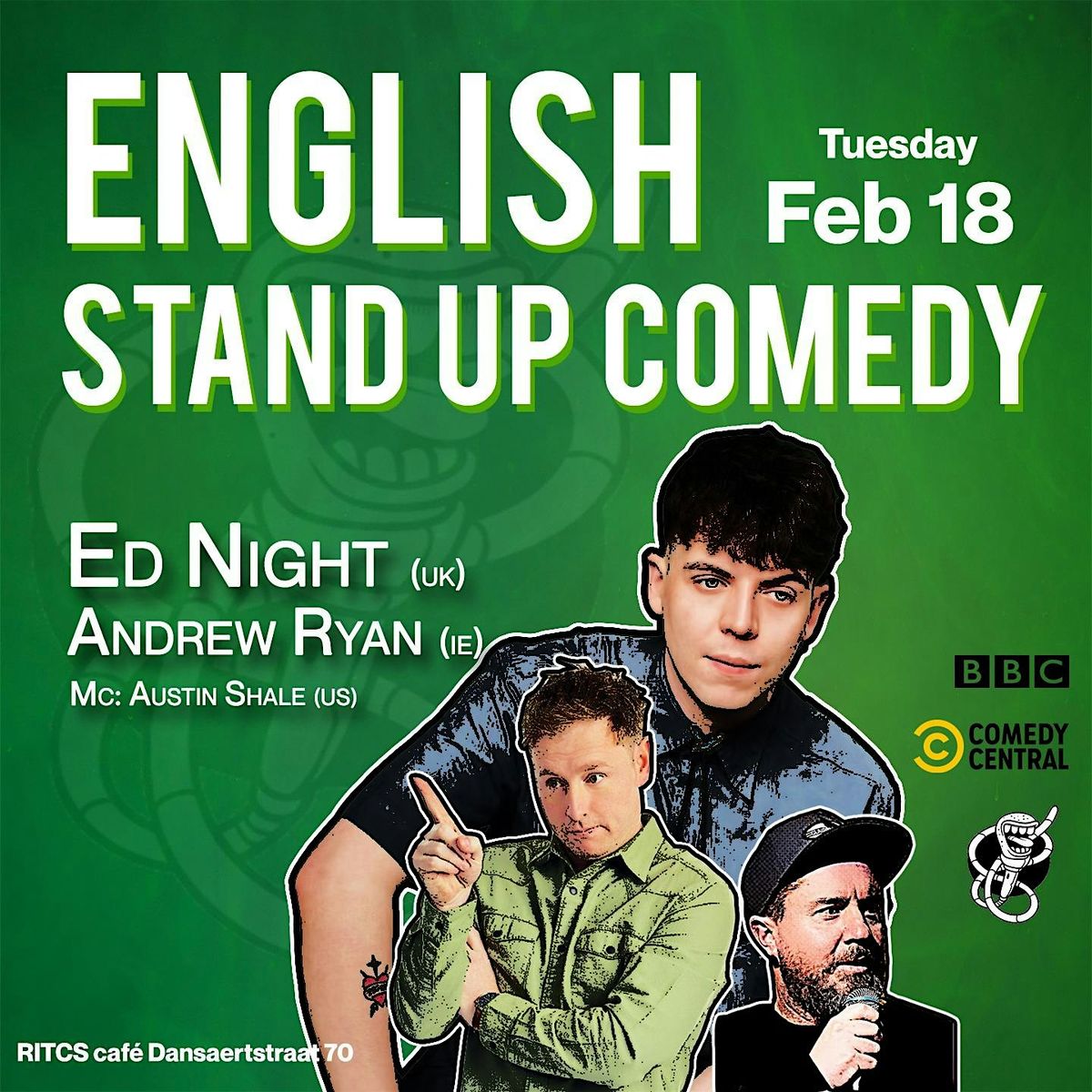 English Comedy at RITCS Caf\u00e9: Ed Night & Andrew Ryan