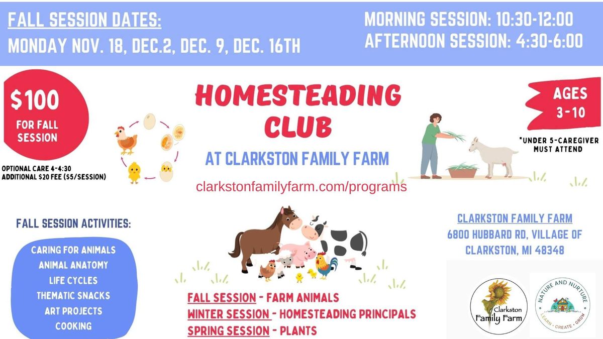 Homesteading Club at Clarkston Family Farm 