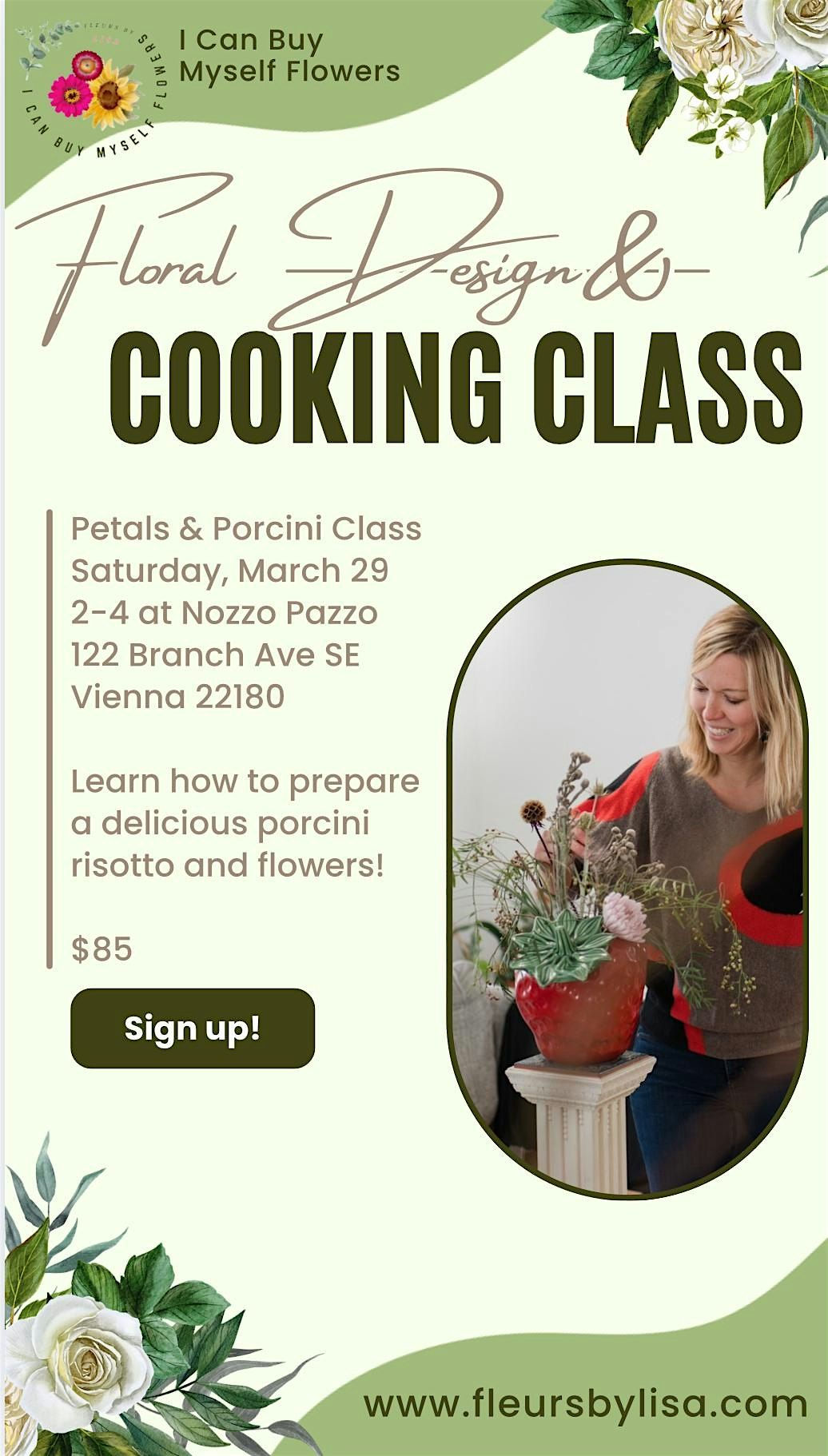 Petals & Porcini Floral Design & Cooking Class