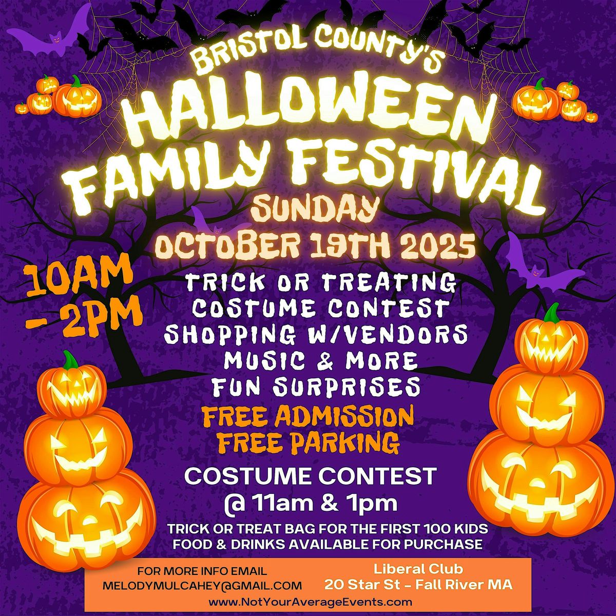 Bristol County Mass Halloween Family Festival - Sunday Oct 19th 2025