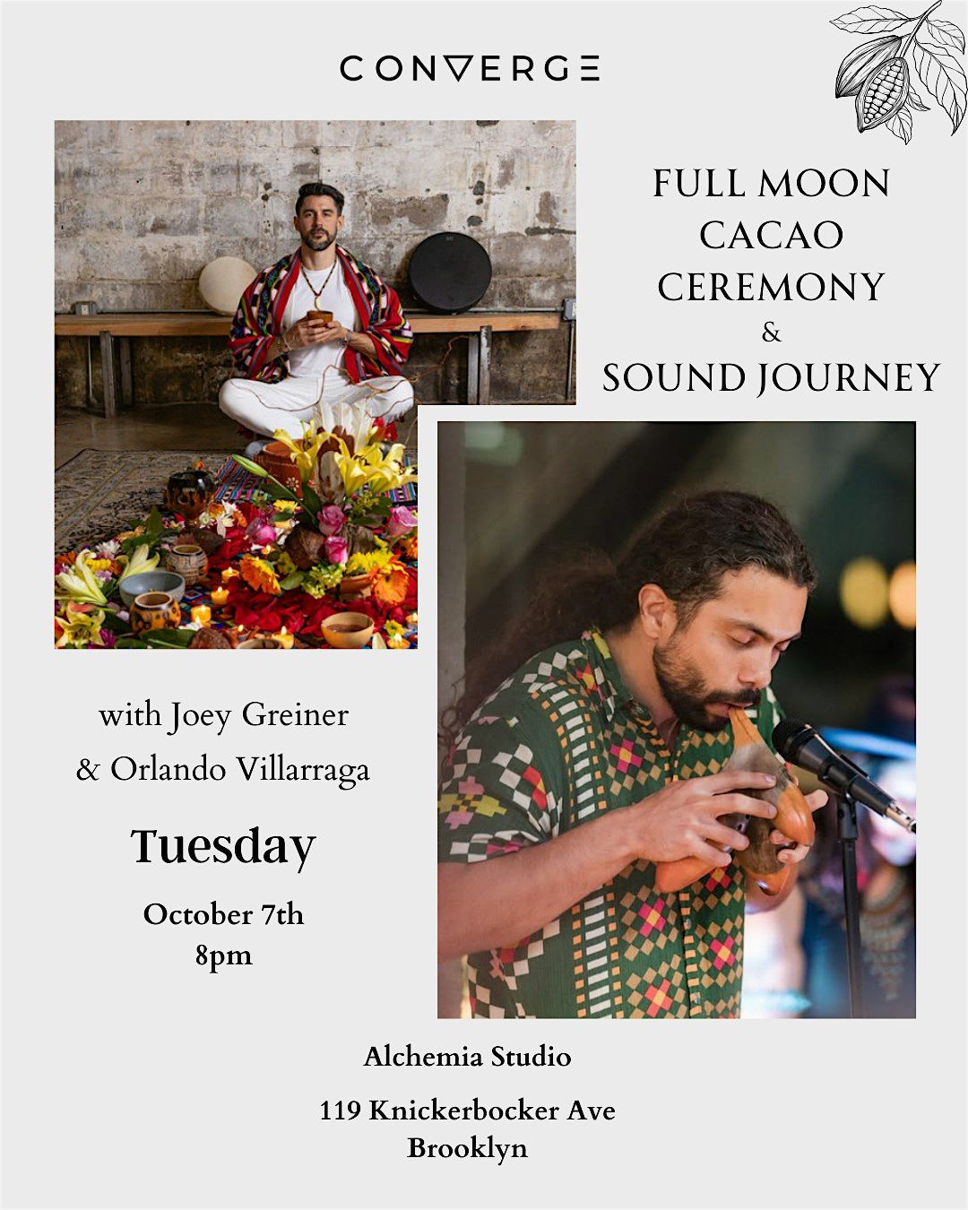 Full Moon Cacao & Sound Ceremony w Joey Greiner & Orlando Villarraga