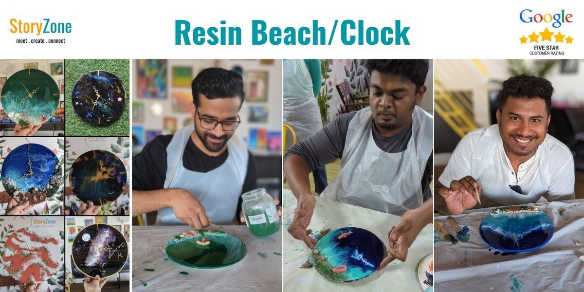 Resin Beach\/Clock