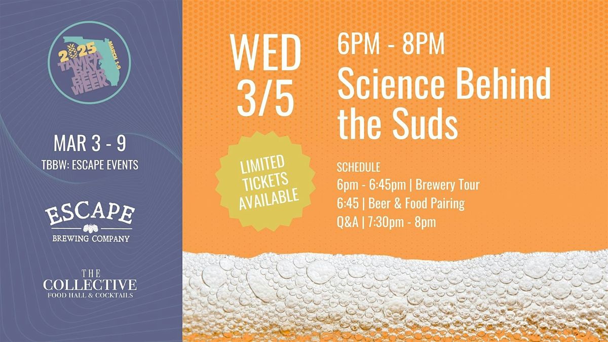 Escape Brewing Company Present Science Behind the Suds Brewery Tour & Food