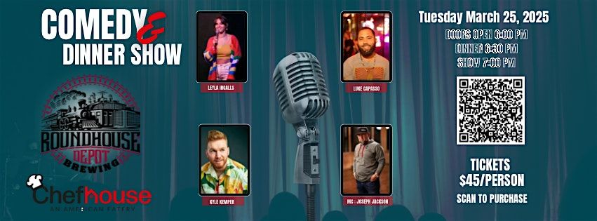 Comedy and Dinner Show at Roundhouse Depot Brewing