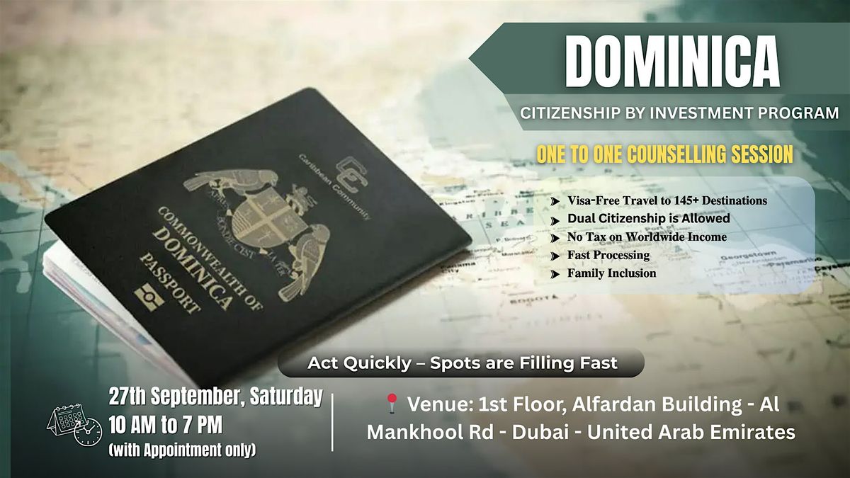 Dominica Citizenship By Investment \u2014 Exclusive Event in Dubai