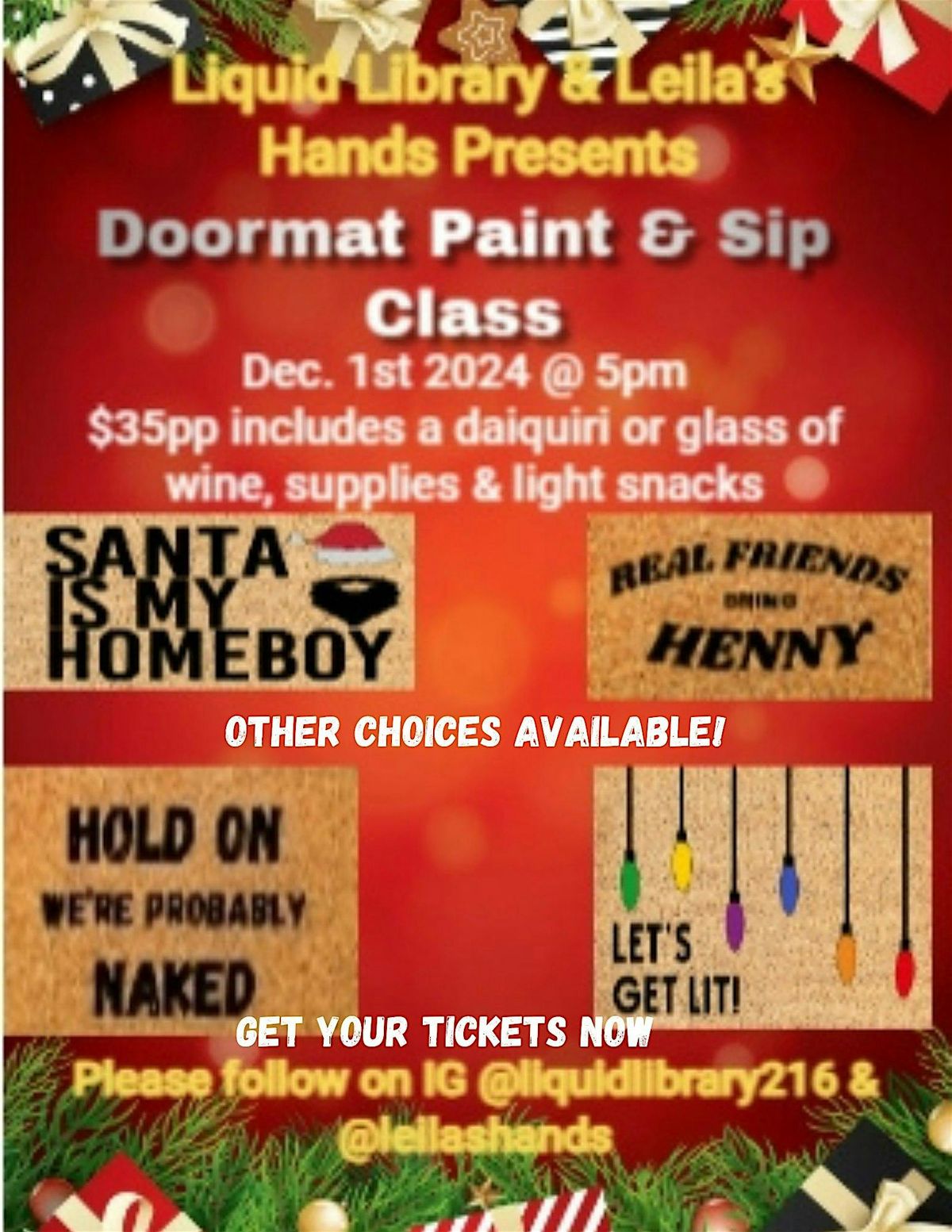 Holiday Doormat Paint & Sip Class