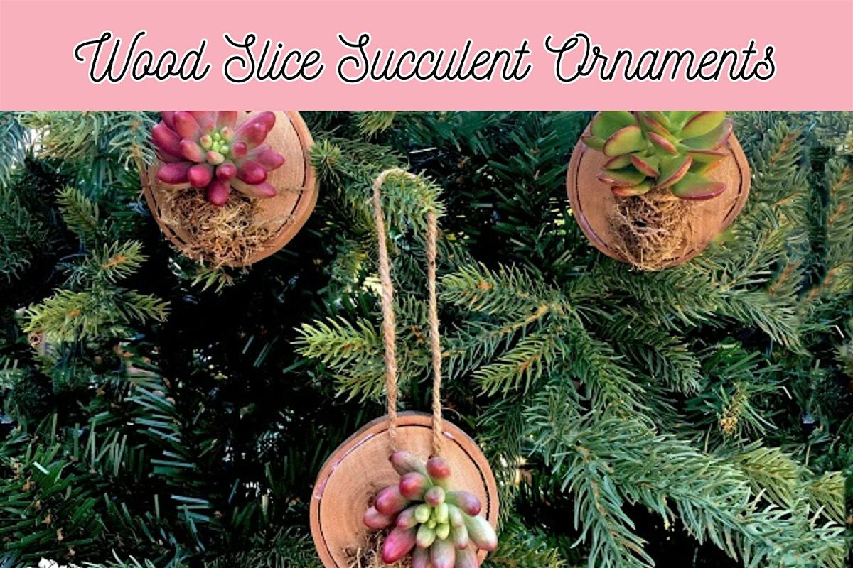 Wood Slice Succulent Ornaments