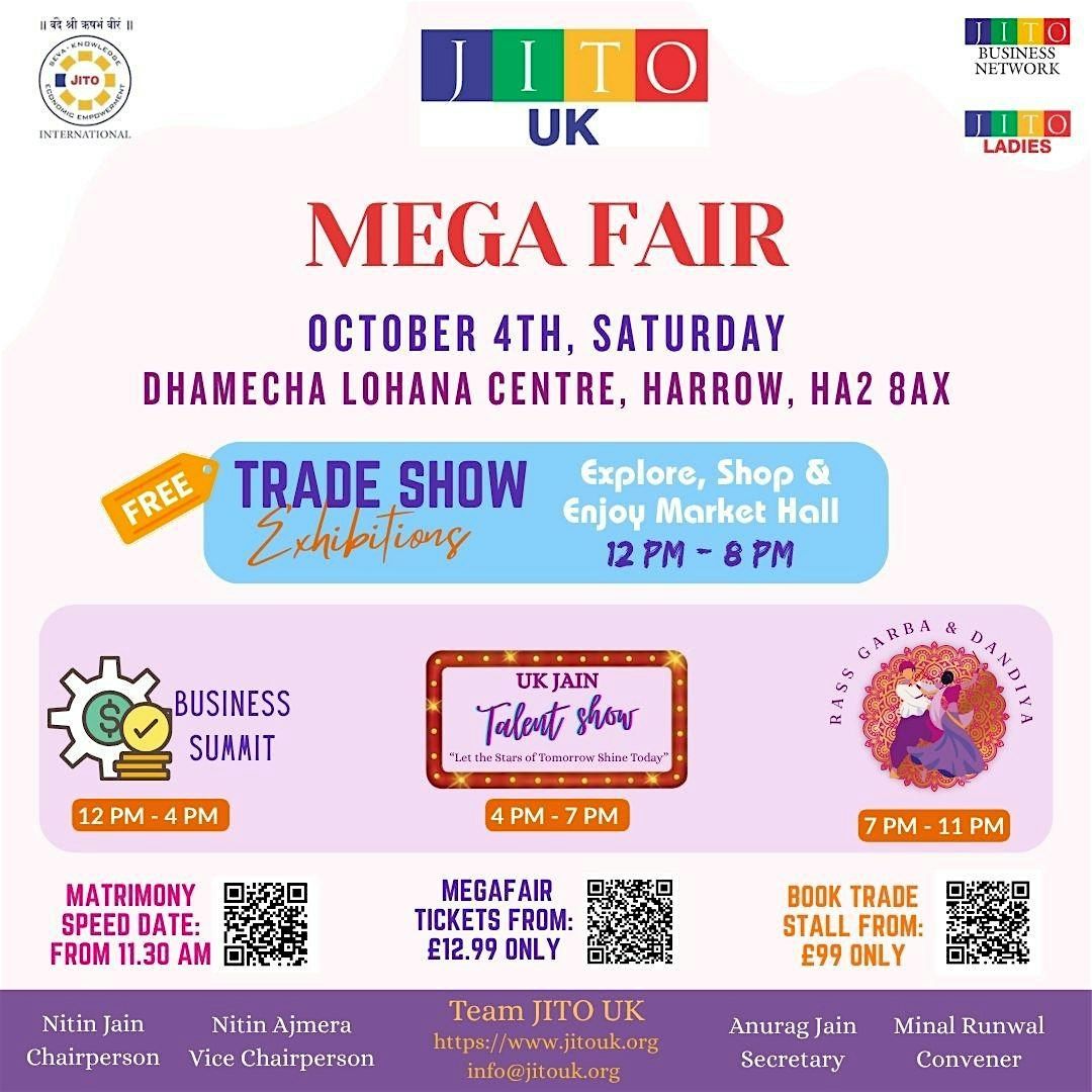 JITO UK Mega Fair - Trade, Talent and Garba Night
