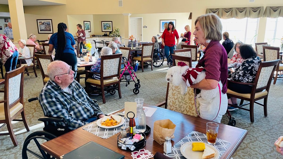 Pep Rally MSU vs. Texas at Brookdale Biloxi Assisted Living Center