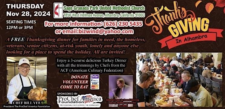 Alhambra\u2019s 2nd Annual Thanksgiving Dinner (2 Seatings)