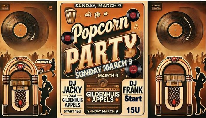 FIRST POPCORN PARTY WITH DJ FRANK AND JACKY