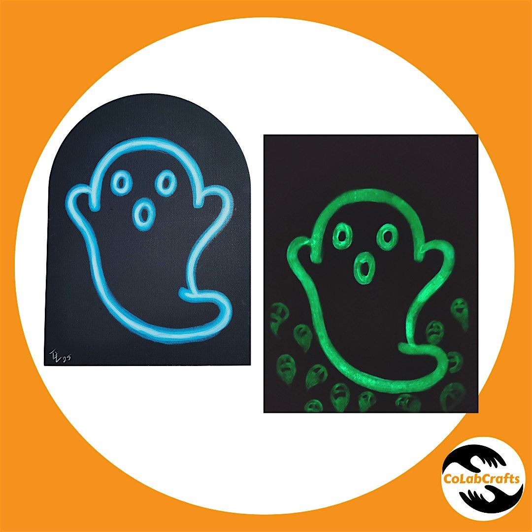 Ghostly Tombstone Acrylic Painting