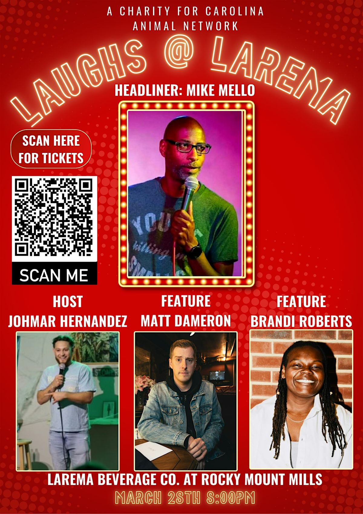 Laughs at Larema: A Benefit Show for Carolina Animal Network