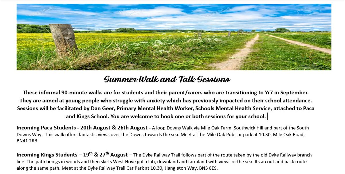 Summer Walk and Talk Sessions  - Incoming PACA Students