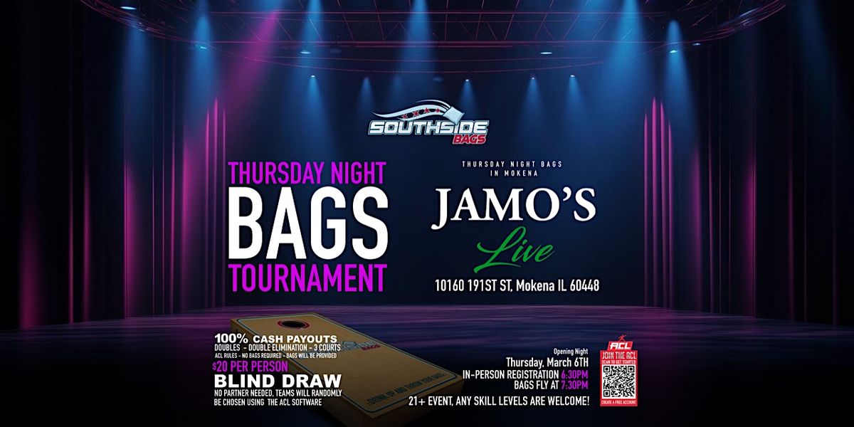 Thursday Night Bags Tournament at Jamo's Live