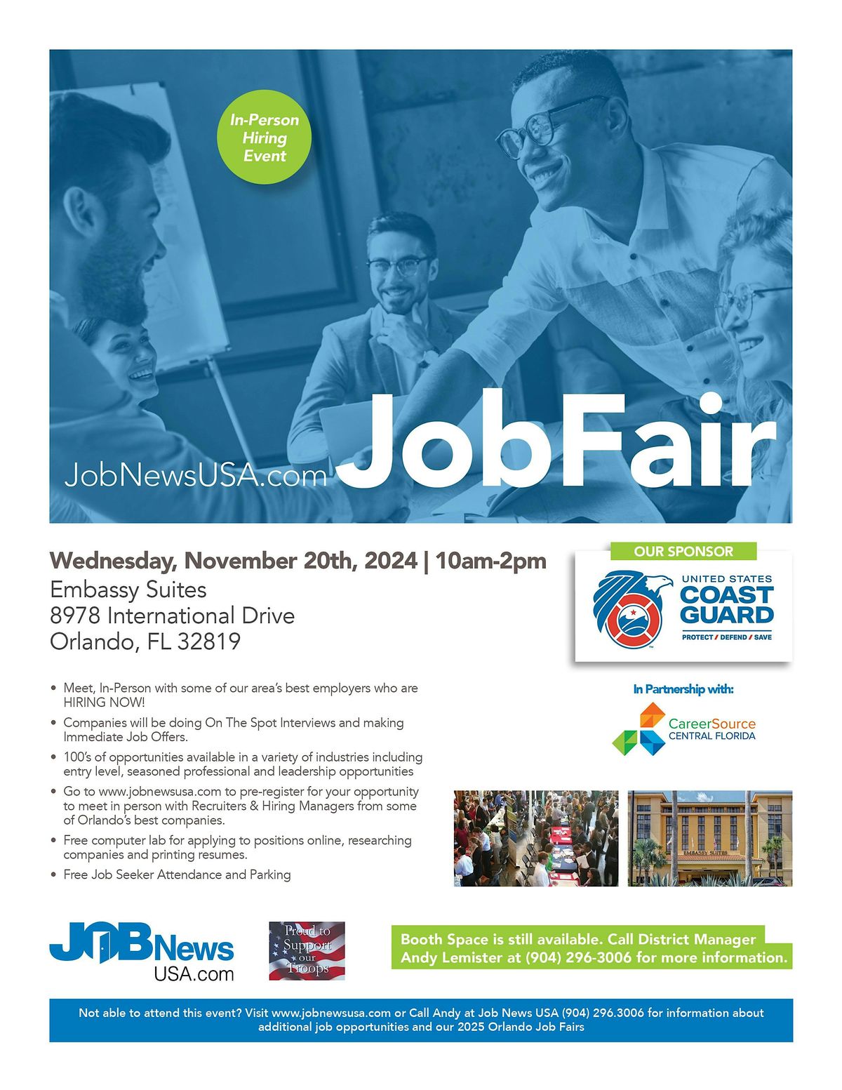 ORLANDO  JOB FAIR - 20+ Companies Hiring  for 100s of JOBS on November 20th