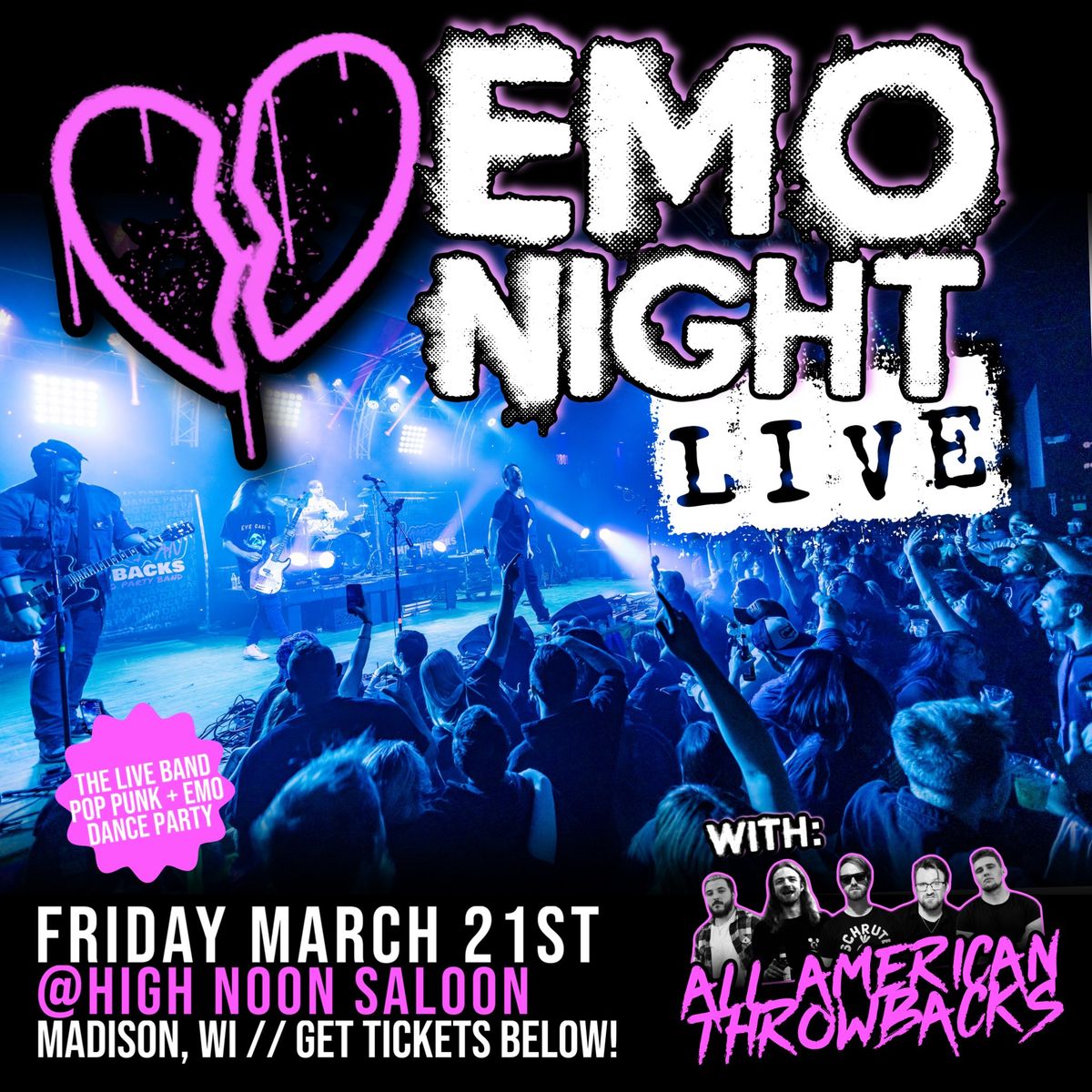 Emo Night LIVE with All American Throwbacks at High Noon Saloon