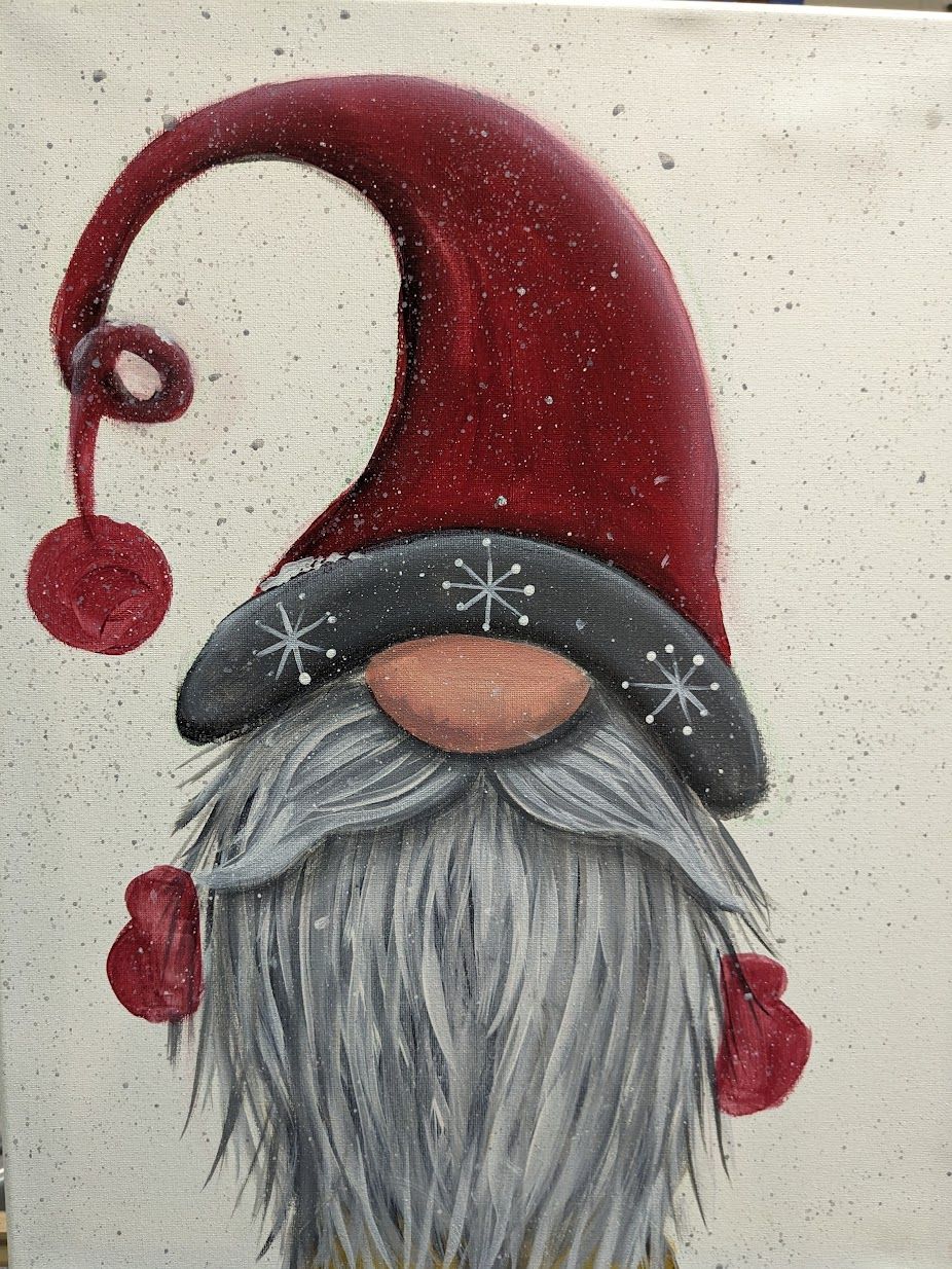 "Festive Gnome" Step by Step Painting! $3 Sangrias Saturday