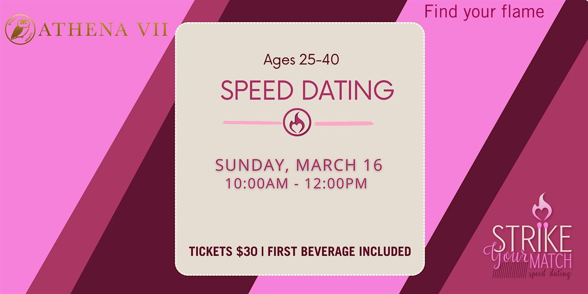 Strike your Match Speed Dating  at Athena VII Coffee House  (ages 25-40)