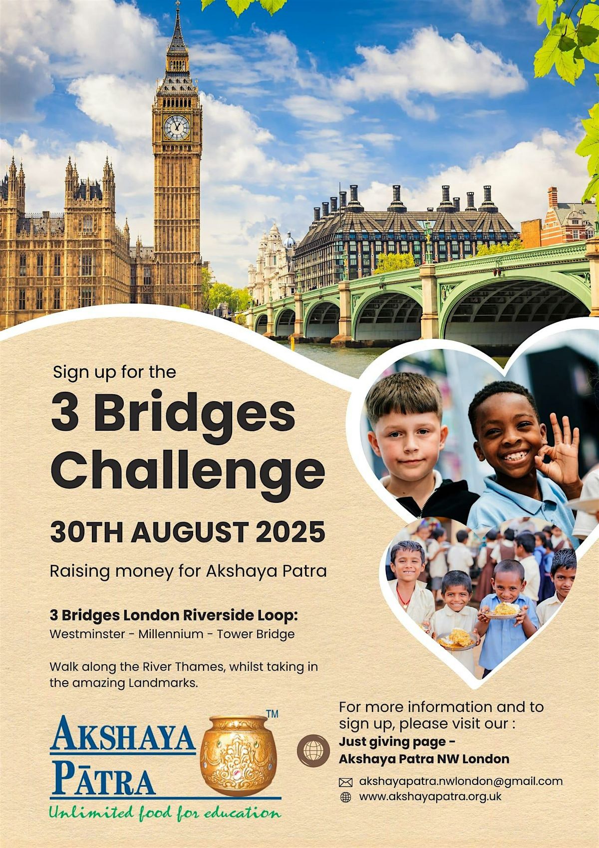 3 Bridges Challenge for Akshaya Patra