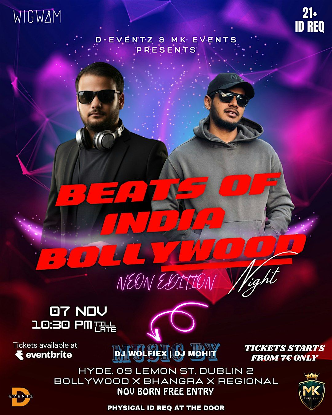 Beats of India: Bollywood Night \u2013 Neon Edition at Hyde Dublin