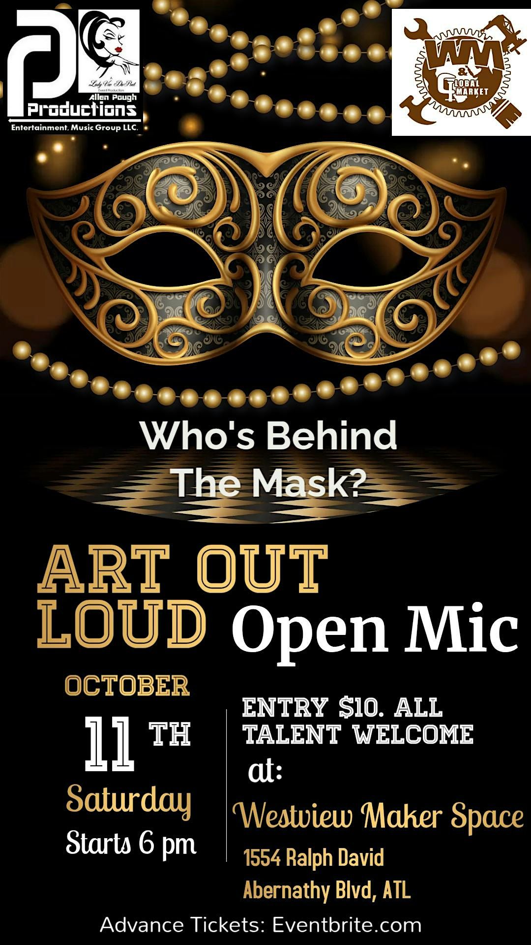 Art Out Loud Open Mic Variety Show: 'Who's Behind the Mask' Edition