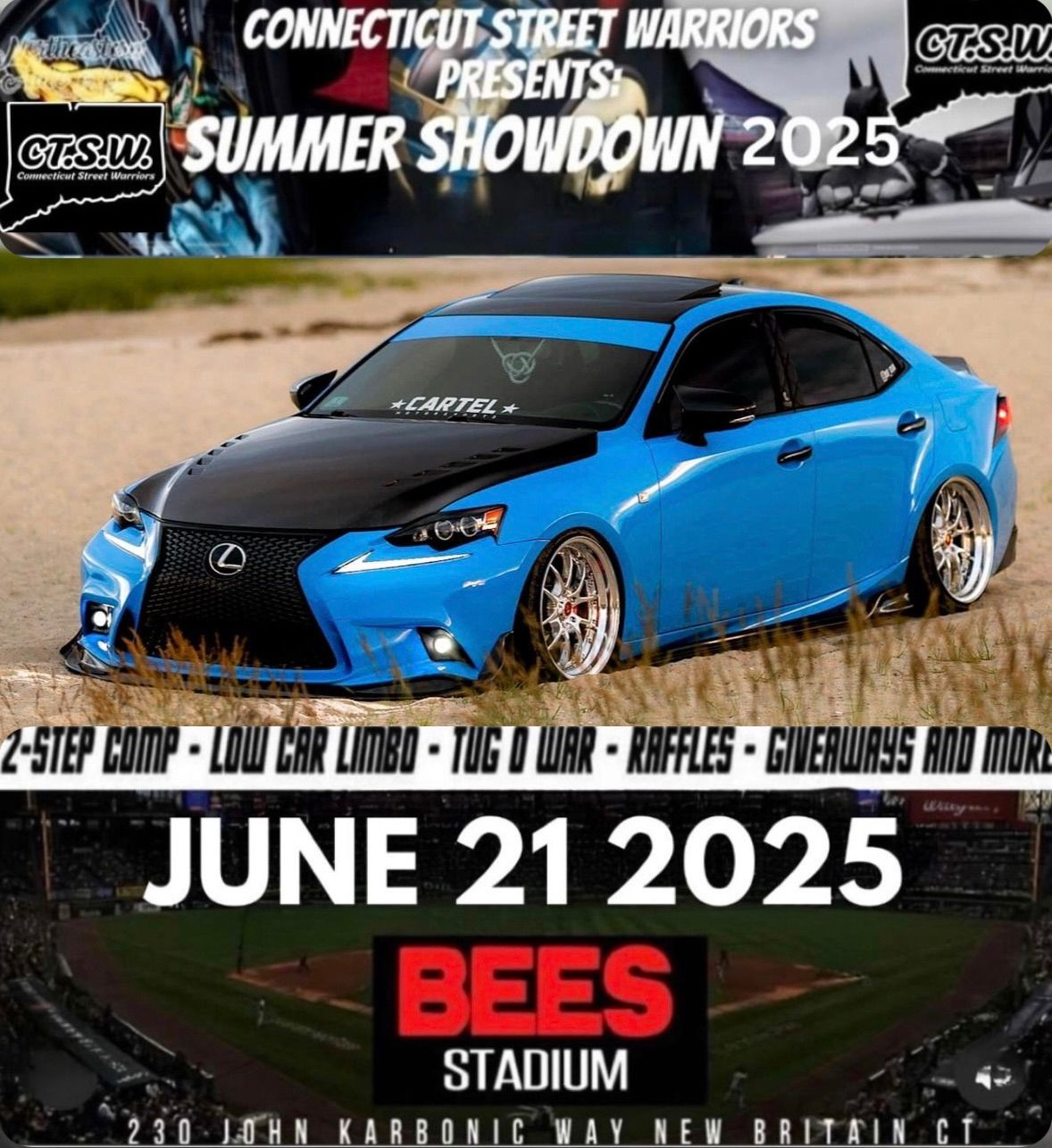 summershowdown car show baseball stadium