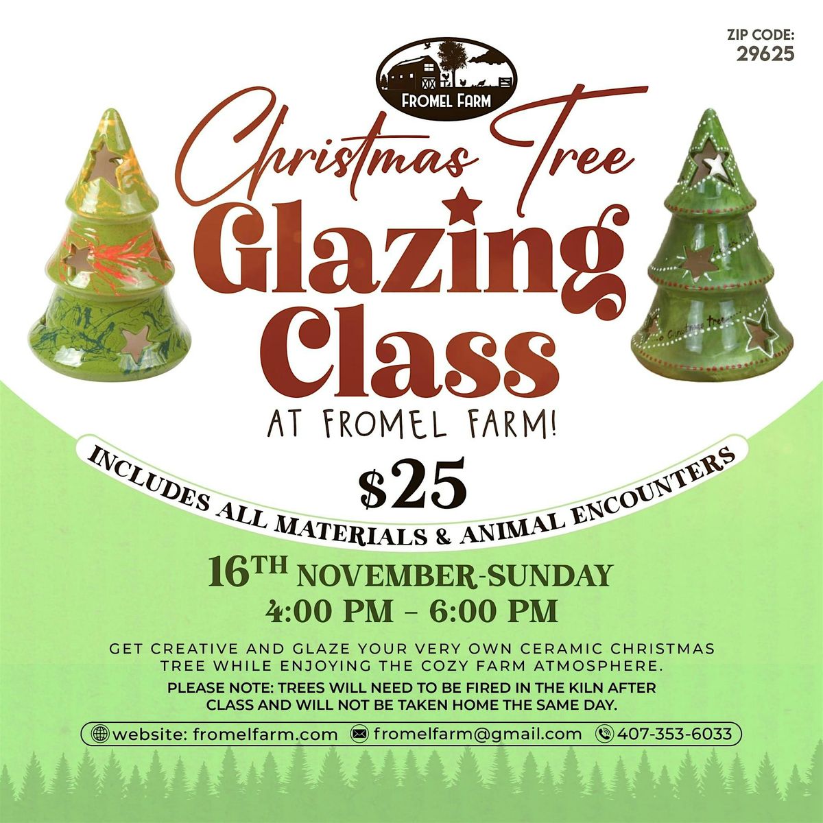 Christmas Tree Glazing Class