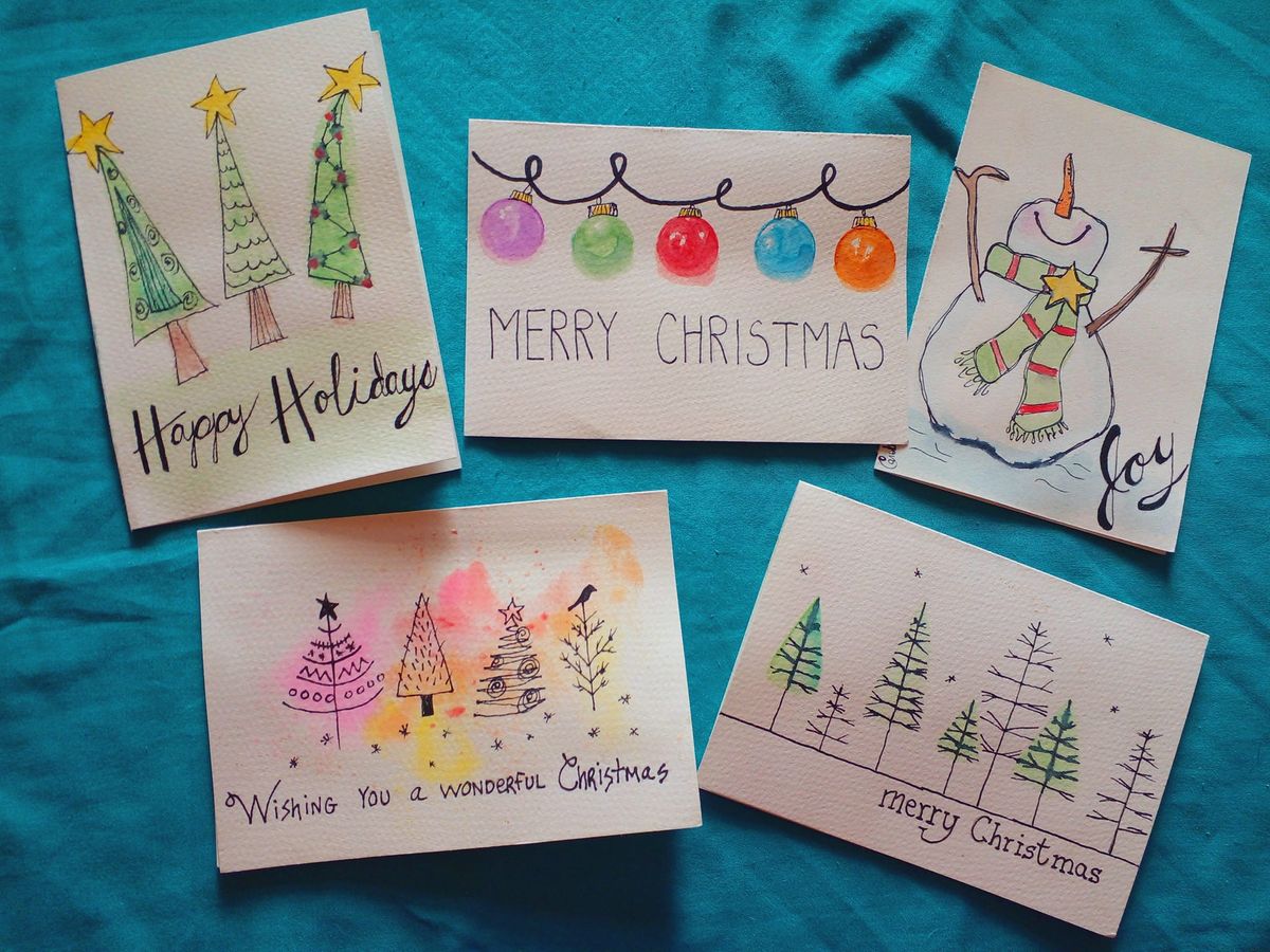 Christmas Greeting Cards- Watercolor and Ink