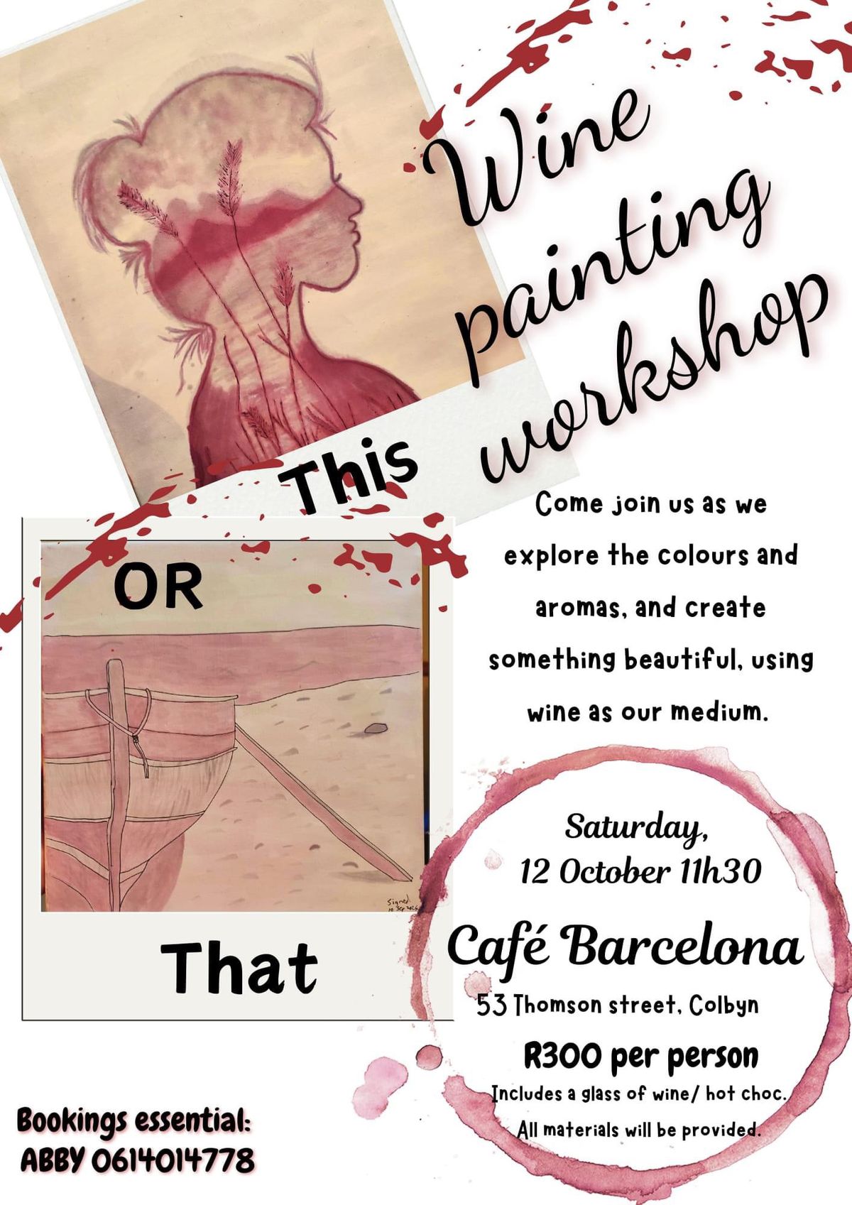 Wine Painting Workshop Live @ Cafe Barcelona 