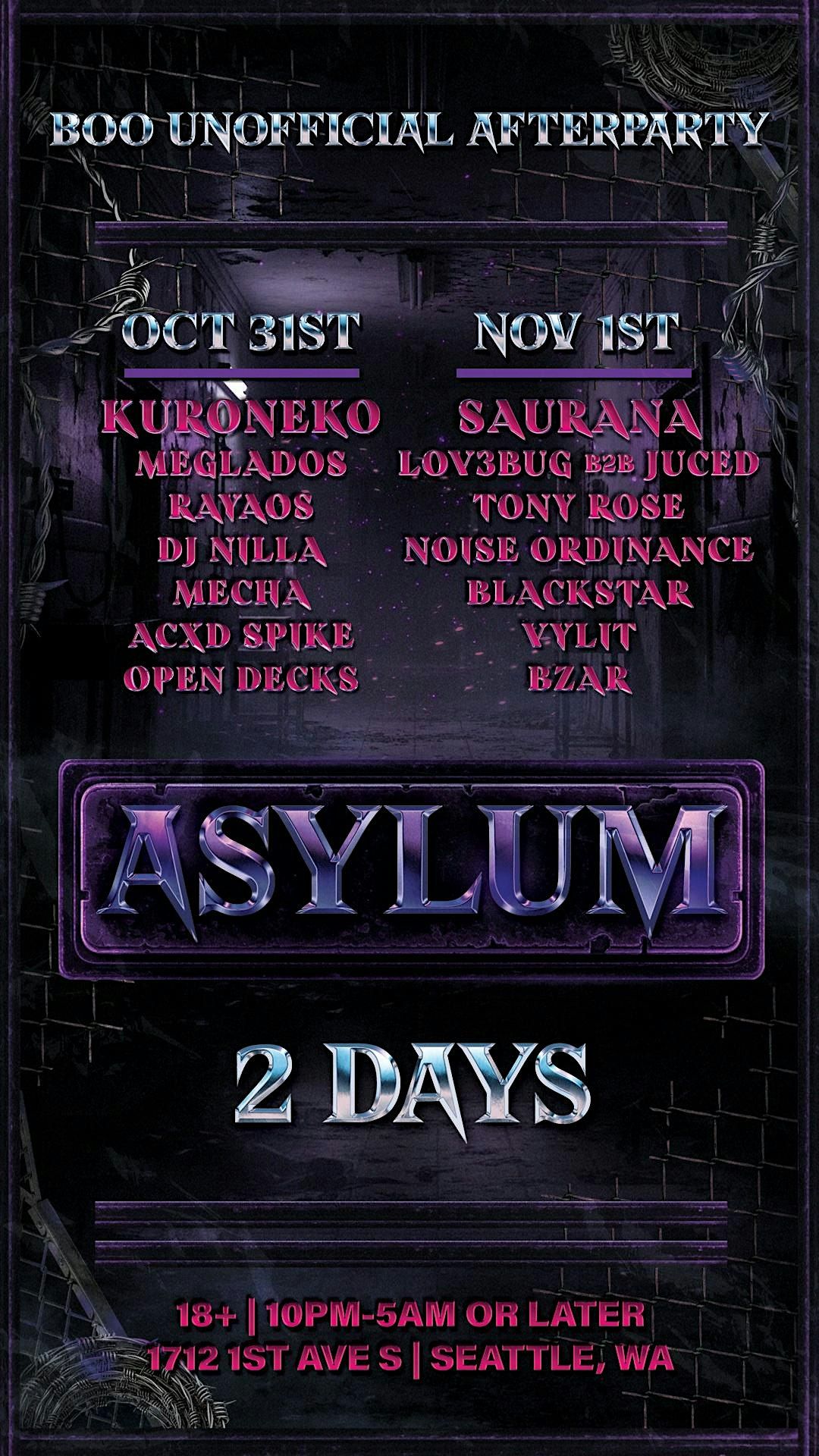 Asylum (Boo Unofficial Afterparty Night 2)