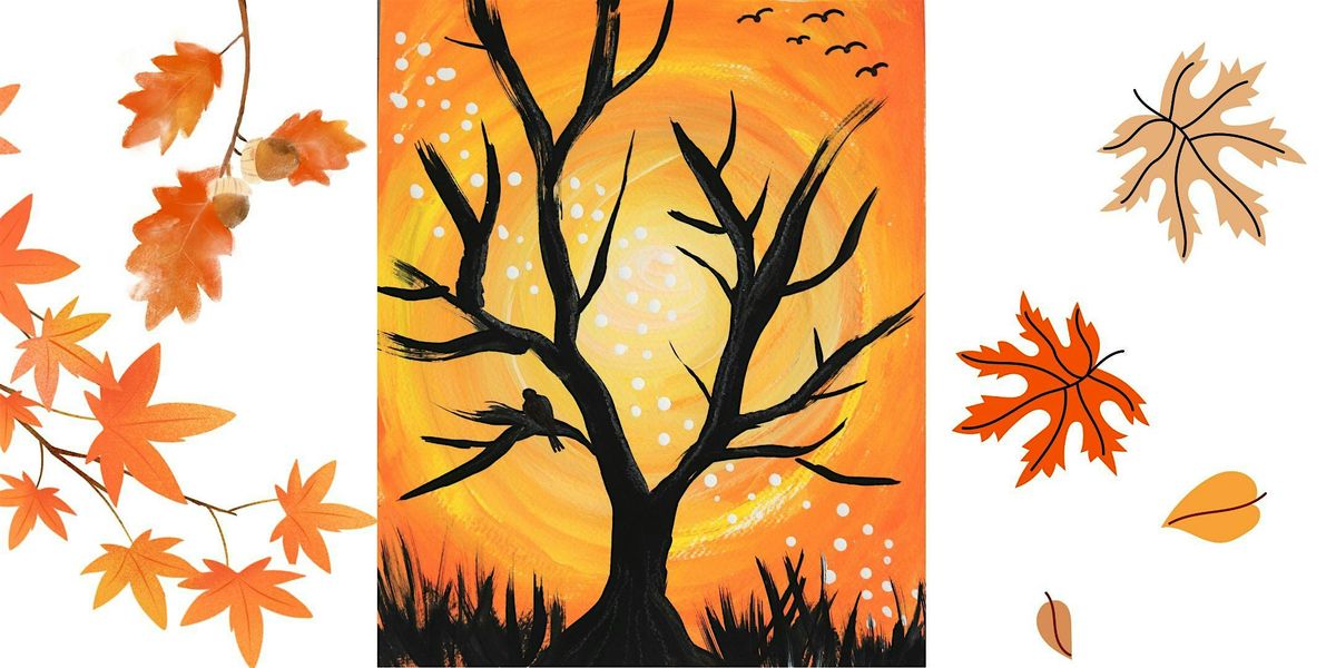 Glow Night Fall Landscape Acrylic Painting Class