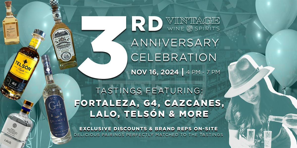 Tequila Tasting & Celebration: Vintage Wine & Spirits' 3rd Anniversary