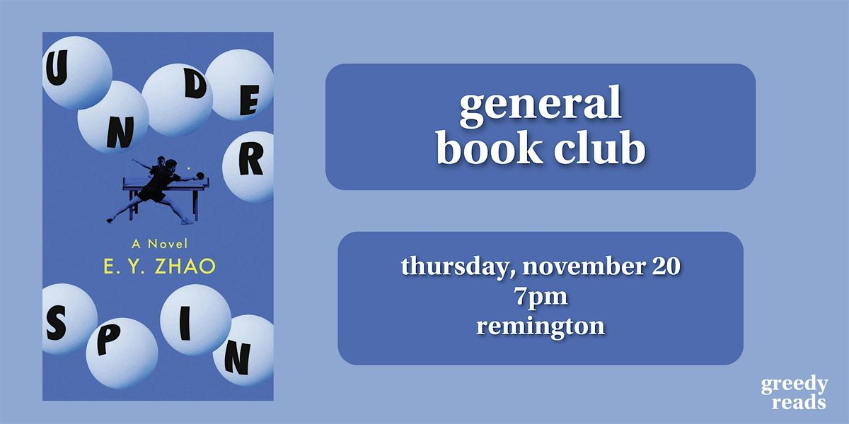Greedy Reads Book Club November: "Underspin" by E.Y. Zhao