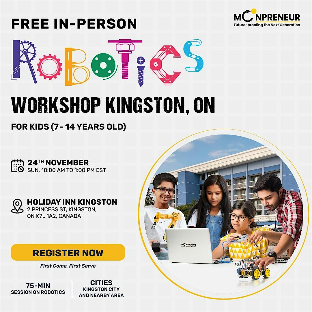 Free Robotics Workshop For Kids at Kingston, ON (7-14 yrs)