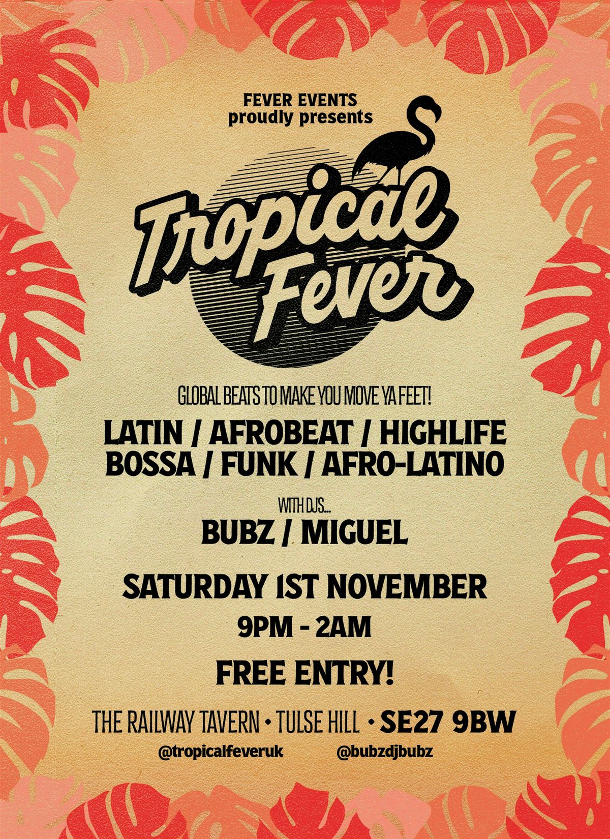 Tropical Fever take-over The Railway Tavern