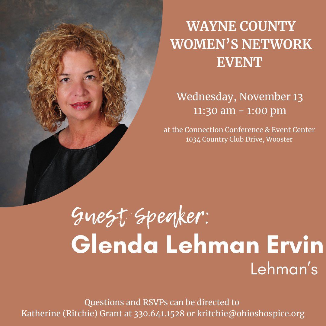 Wayne County Women\u2019s Network October Meeting: Glenda Ervin, Director of Marketing, Lehman's 