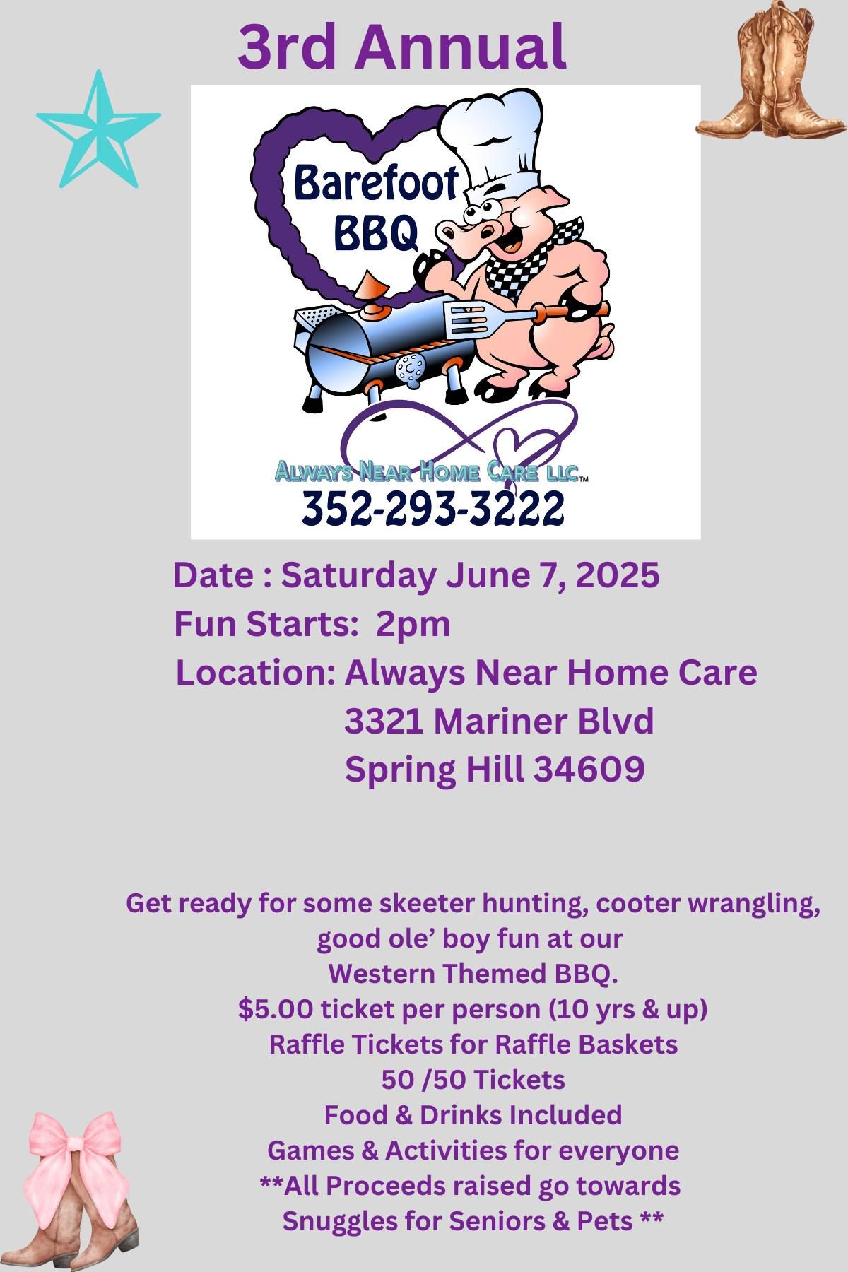 3rd Annual BareFoot BBQ by Always Near Home Care