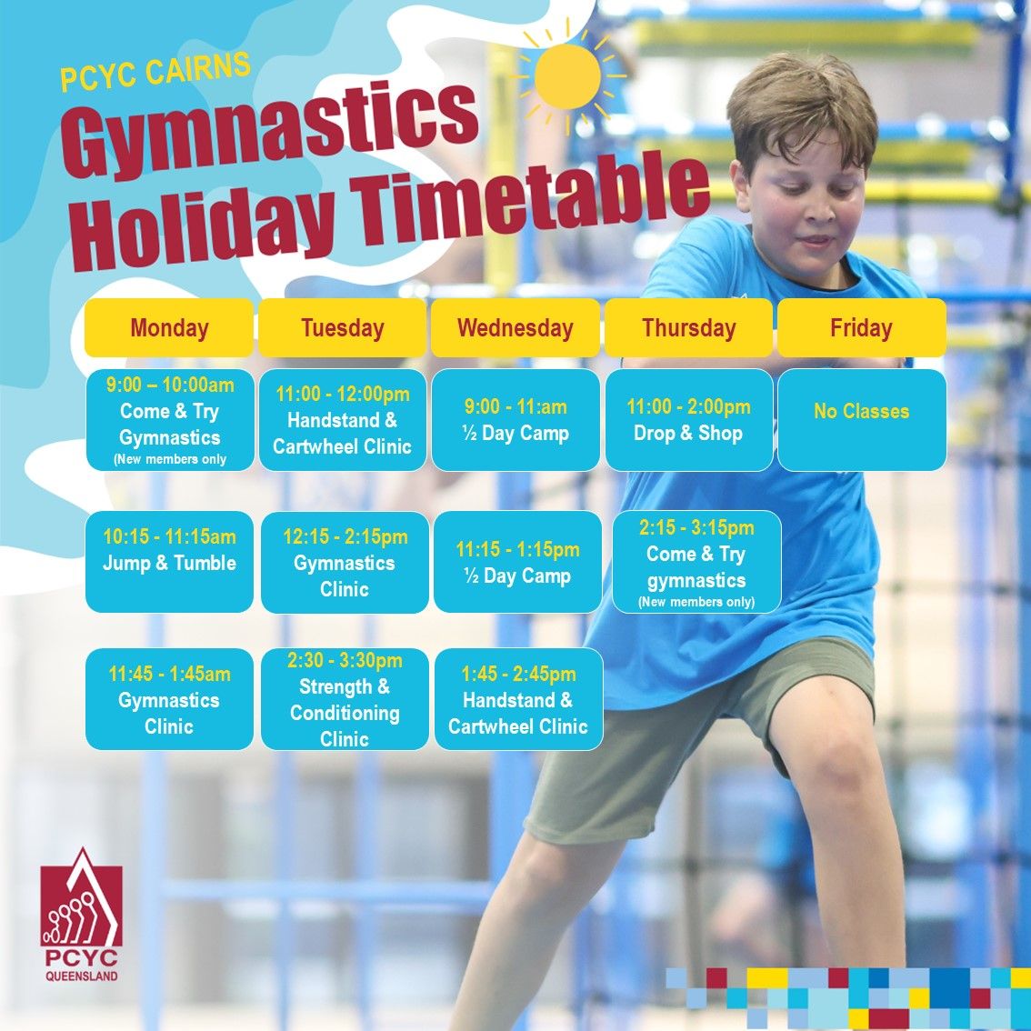 PCYC Cairns Gymnastics School Holiday Clinics