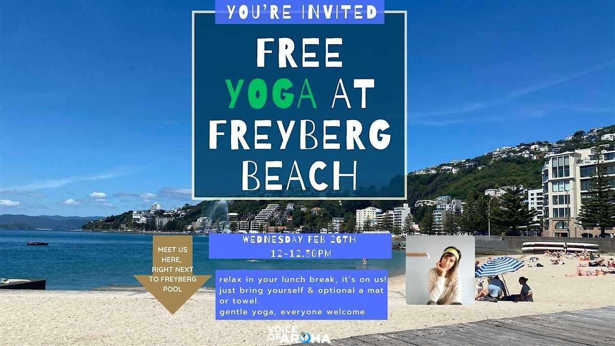 FREE yoga at freyberg beach - soak up ocean breeze and sunshine