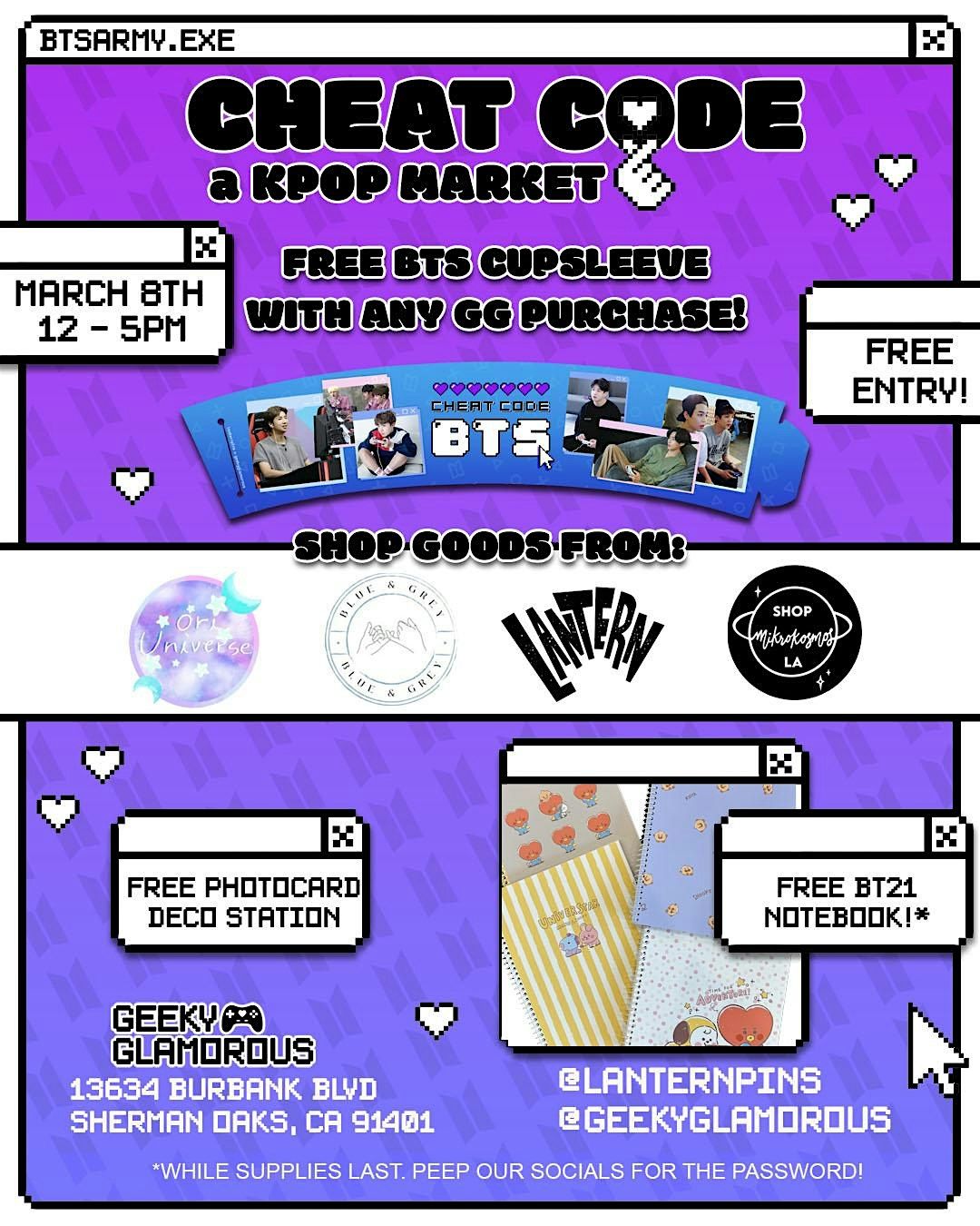 CHEAT CODE - A KPOP Marketplace and Cupsleeve Event