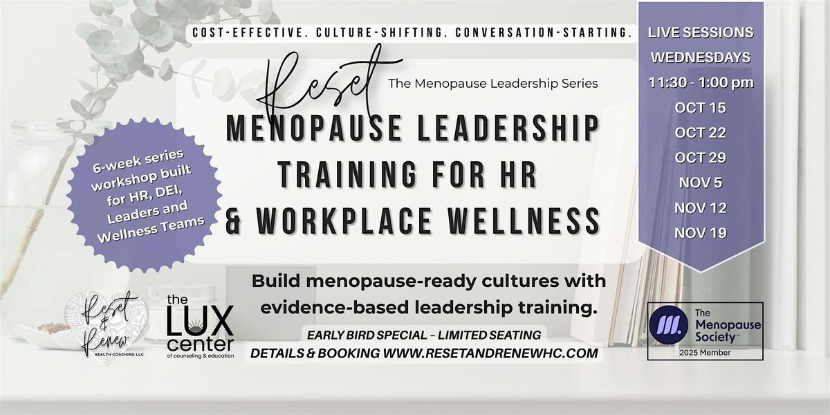 RESET:  The Menopause Leadership Training for HR & Workplace Wellness