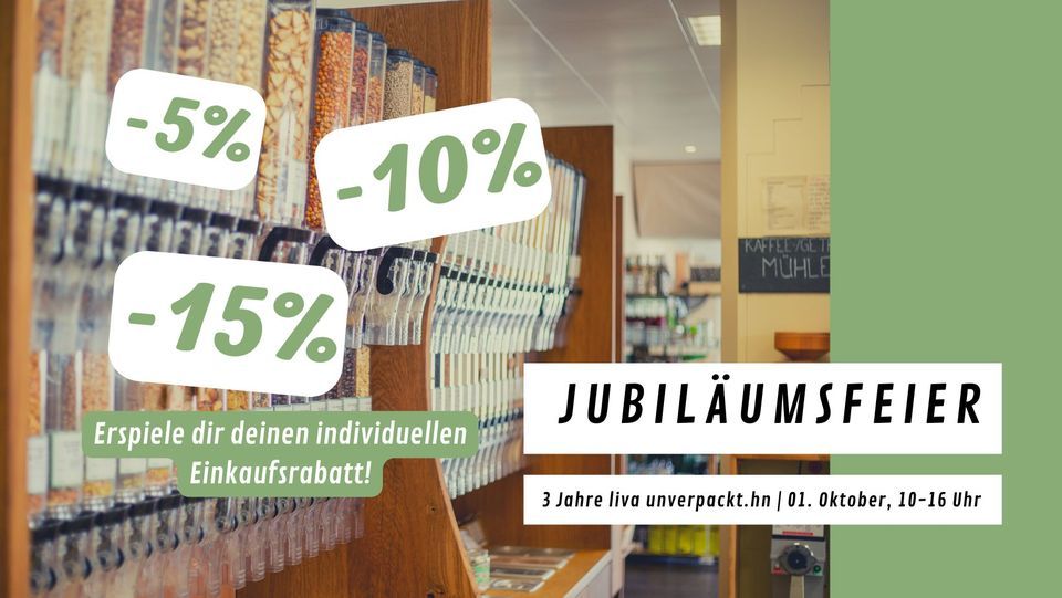 JUBIL\u00c4UM -3 Jahre liva unverpackt.hn