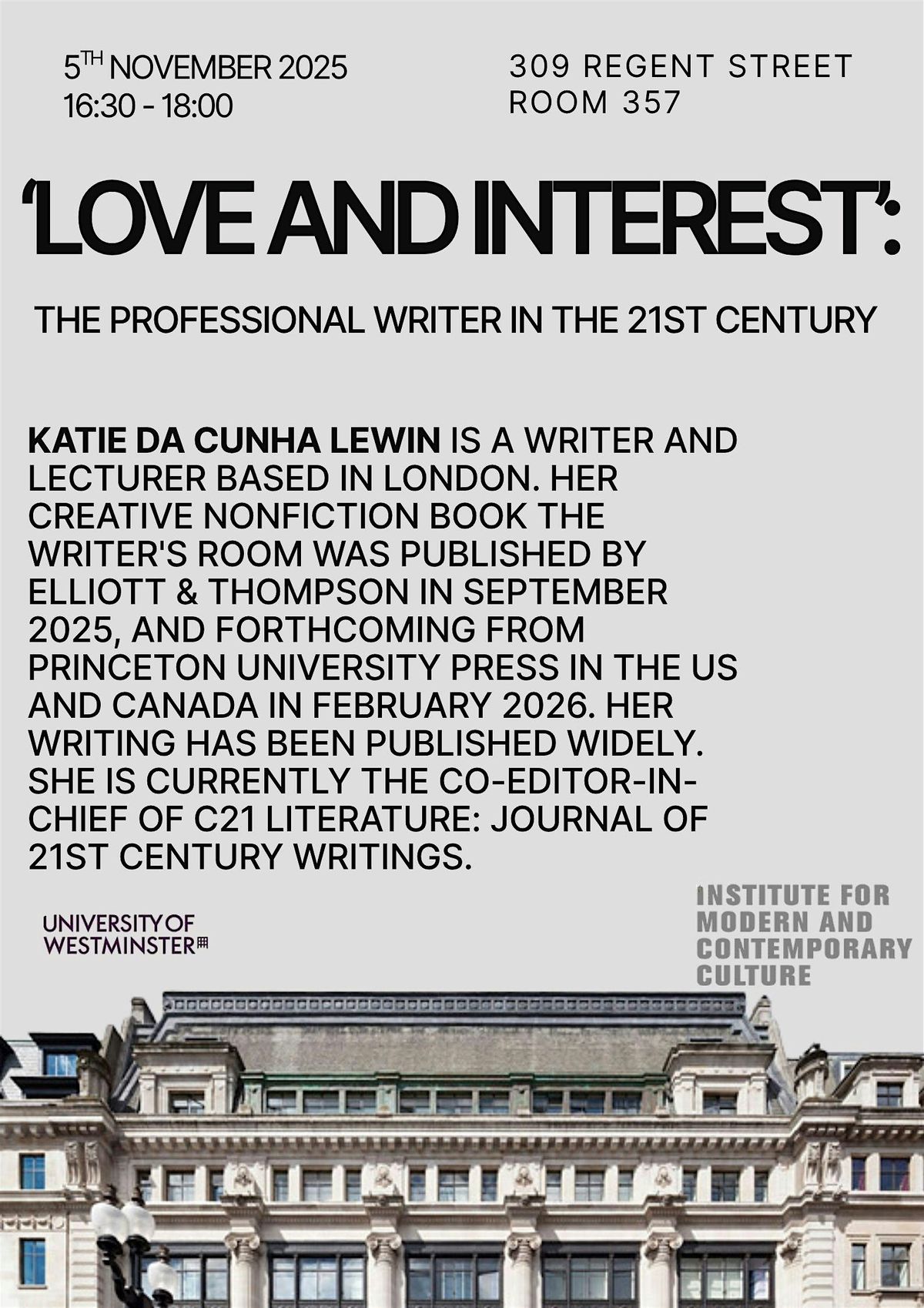 "Love and Interest": The Professional Writer in the 21st Century