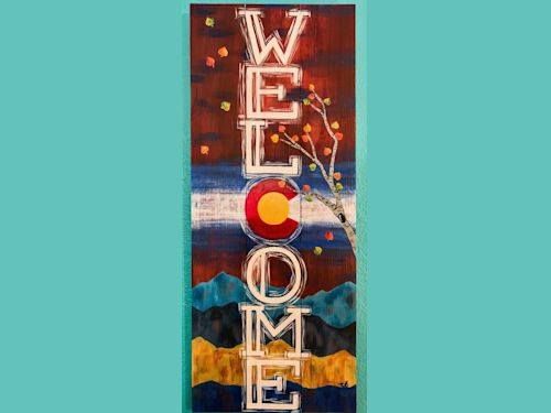 Welcome Wood Panel at Downhill Brewing Company in Greenwood Village