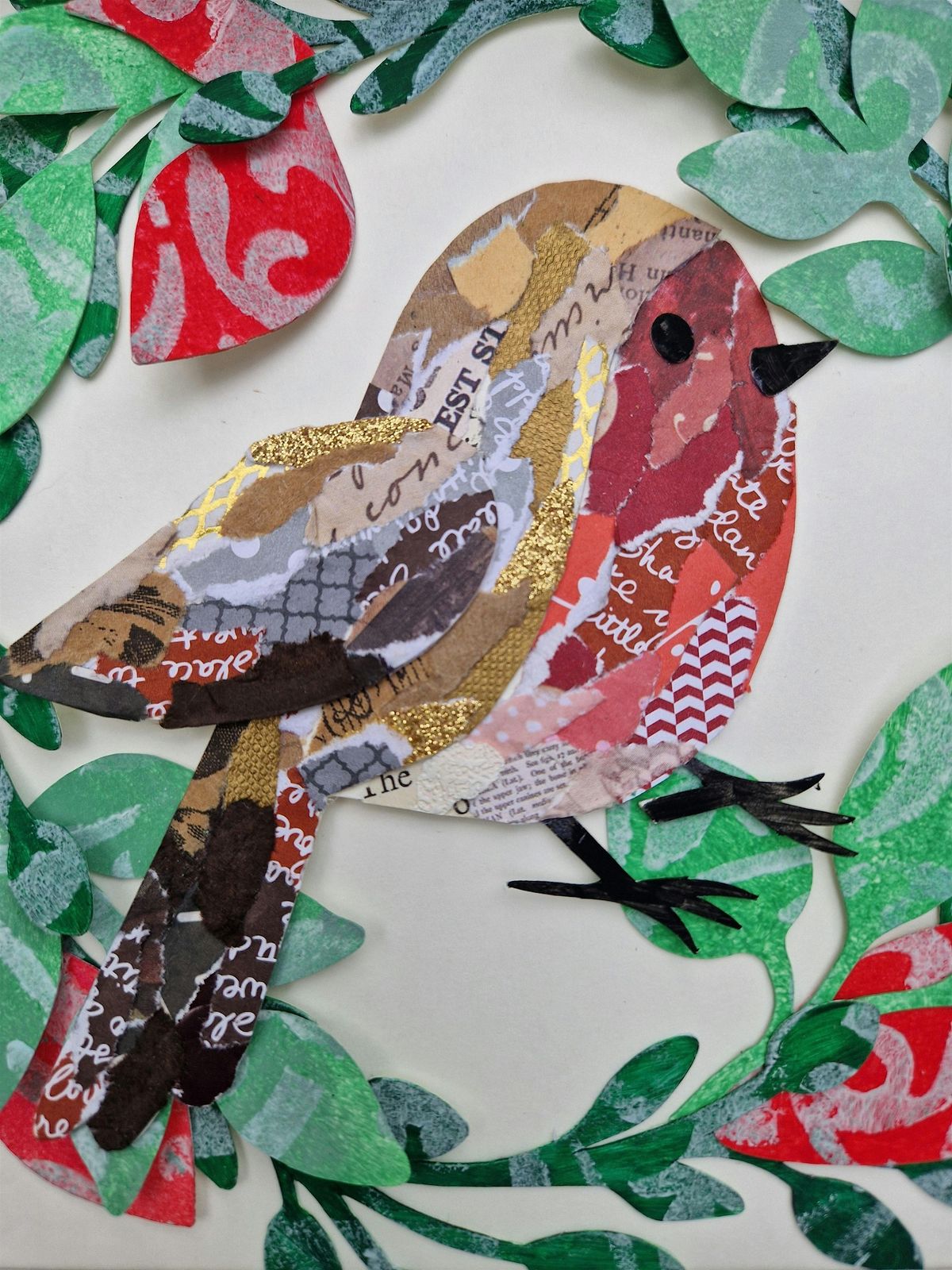 Festive Robin Collage Artwork
