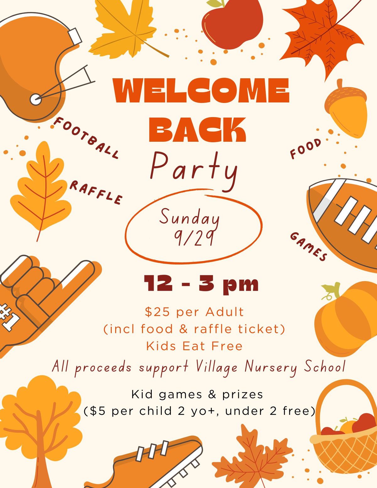 Welcome Back Party - Hosted by the Village Nursery School